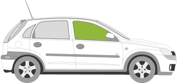 Afbeelding van Zijruit rechts Opel Corsa 5 deurs 
