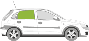 Afbeelding van Zijruit rechts Opel Corsa 5 deurs 