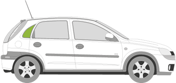 Afbeelding van Zijruit rechts Opel Corsa 5 deurs 