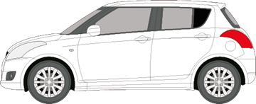 Afbeelding van Zijruit links Suzuki Swift 5 deurs (DONKERE RUIT)