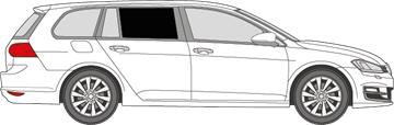 Afbeelding van Zijruit rechts VW Golf Variant (DONKERE RUIT) 