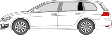 Afbeelding van Zijruit links VW Golf Variant (DONKERE RUIT) 