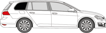 Afbeelding van Zijruit rechts VW Golf Variant (DONKERE RUIT)