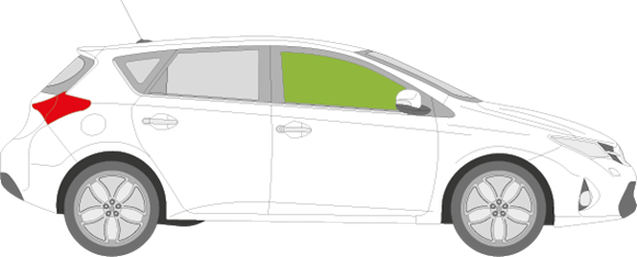 Afbeelding van Zijruit rechts Toyota Auris 5 deurs