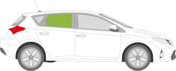 Afbeelding van Zijruit rechts Toyota Auris 5 deurs 