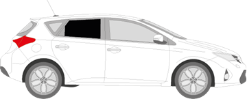 Afbeelding van Zijruit rechts Toyota Auris 5 deurs  (DONKERE RUIT)