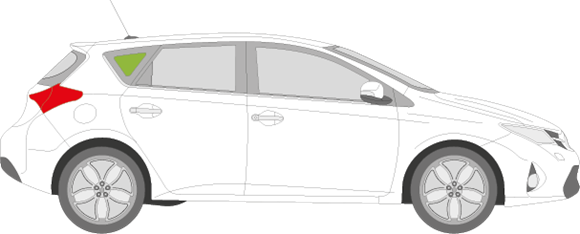 Afbeelding van Zijruit rechts Toyota Auris 5 deurs