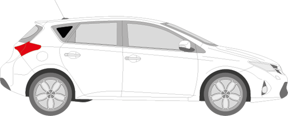 Afbeelding van Zijruit rechts Toyota Auris 5 deurs (DONKERE RUIT)