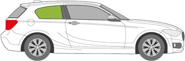 Afbeelding van Zijruit rechts BMW 1-serie 3 deurs