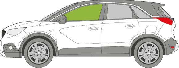 Afbeelding van Zijruit links Opel Crossland X 