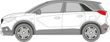 Afbeelding van Zijruit links Opel Crossland X (DONKERE RUIT)