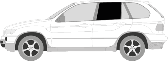 Afbeelding van Zijruit links BMW X5 (DONKERE RUIT)