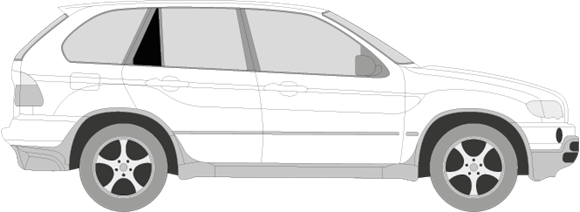 Afbeelding van Zijruit rechts BMW X5 (DONKERE RUIT)