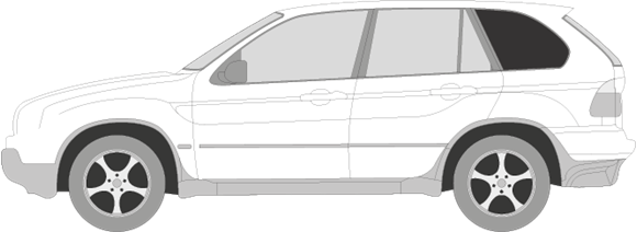 Afbeelding van Zijruit links BMW X5 (DONKERE RUIT)