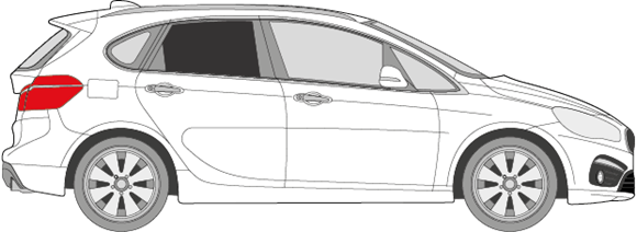 Afbeelding van Zijruit rechts BMW 2-serie Active Tourer (DONKERE RUIT)