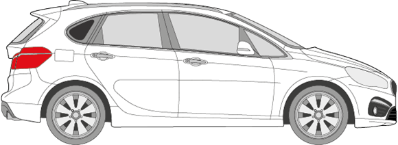 Afbeelding van Zijruit rechts BMW 2-serie Active Tourer (DONKERE RUIT) 