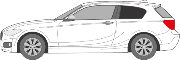 Afbeelding van Zijruit links BMW 1-serie 3 deurs (DONKERE RUIT)