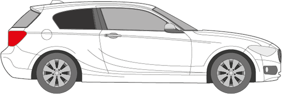 Afbeelding van Zijruit rechts BMW 1-serie 3 deurs (DONKERE RUIT)