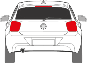 Afbeelding van Achterruit BMW 1-serie 3 deurs (DONKERE RUIT) 