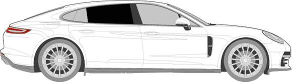 Afbeelding van Zijruit rechts Porsche Panamera (DONKERE RUIT) 
