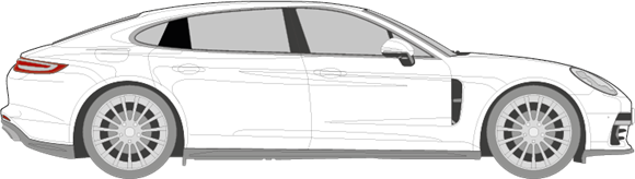 Afbeelding van Zijruit rechts Porsche Panamera (DONKERE RUIT) 