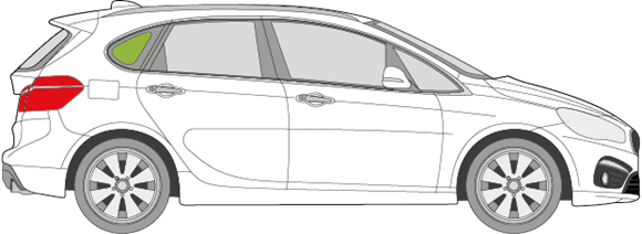 Afbeelding van Zijruit rechts BMW 2-serie Active Tourer 