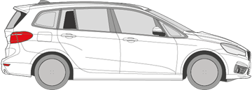 Afbeelding van Zijruit rechts BMW 2-serie Gran Tourer (DONKERE RUIT)