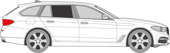 Afbeelding van Zijruit rechts BMW 5-serie break (DONKERE RUIT)
