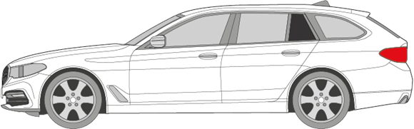 Afbeelding van Zijruit links BMW 5-serie break (DONKERE RUIT)