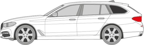 Afbeelding van Zijruit links BMW 5-serie break (DONKERE RUIT)