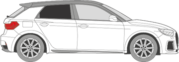 Afbeelding van Zijruit rechts Audi A1 (DONKERE RUIT)