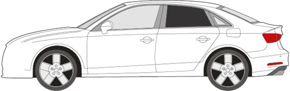 Afbeelding van Zijruit links Audi A3 Limousine (DONKERE RUIT)