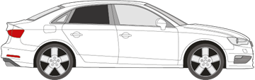 Afbeelding van Zijruit rechts Audi A3 Limousine (DONKERE RUIT) 