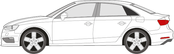 Afbeelding van Zijruit links Audi A3 Limousine (DONKERE RUIT) 