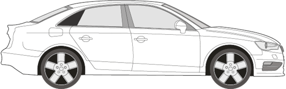 Afbeelding van Zijruit rechts Audi A3 Limousine (DONKERE RUIT) 