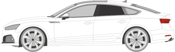 Afbeelding van Zijruit links Audi A5 sportback (DONKERE RUIT)