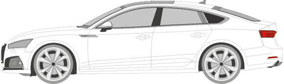 Afbeelding van Zijruit links Audi A5 sportback (DONKERE RUIT)