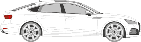 Afbeelding van Zijruit rechts Audi A5 sportback (DONKERE RUIT)