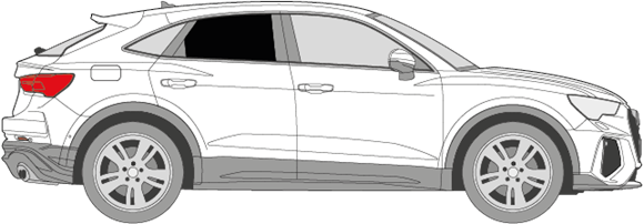 Afbeelding van Zijruit rechts Audi Q3 sportback (DONKERE RUIT) 