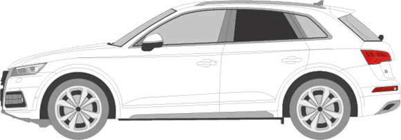 Afbeelding van Zijruit links Audi Q7 (DONKERE RUIT)