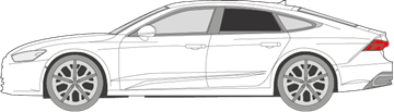 Afbeelding van Zijruit links Audi A7 (DONKERE RUIT)