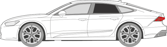 Afbeelding van Zijruit links Audi A7 (DONKERE RUIT)