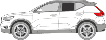 Afbeelding van Zijruit links Volvo XC40 (DONKERE RUIT)