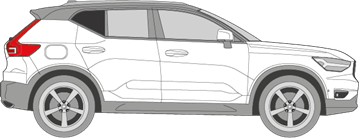 Afbeelding van Zijruit rechts Volvo XC40 (DONKERE RUIT)