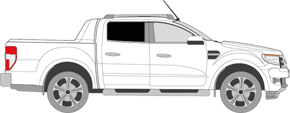 Afbeelding van Zijruit rechts Ford Ranger 4 deurs (DONKERE RUIT)