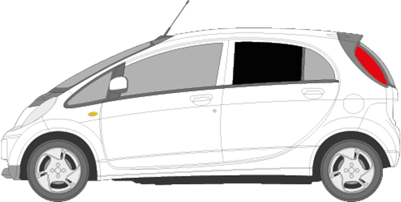 Afbeelding van Zijruit links Peugeot Ion (DONKERE RUIT)