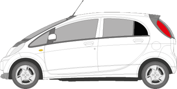Afbeelding van Zijruit links Peugeot Ion (DONKERE RUIT)