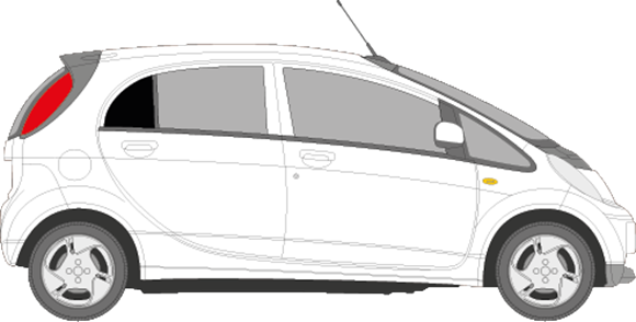 Afbeelding van Zijruit rechts Peugeot Ion (DONKERE RUIT)