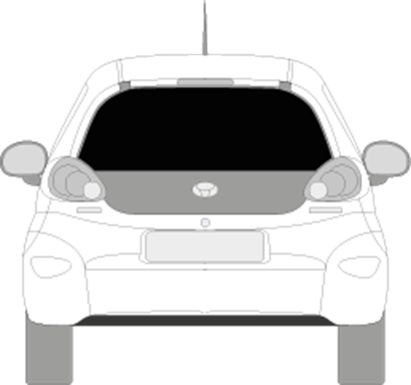 Afbeelding van Achterruit Toyota Aygo 5 deurs 06/2005-09/2011 (DONKERE RUIT)