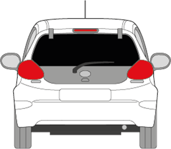 Afbeelding van Achterruit Toyota Aygo 5 deurs 09/2011-2014 (DONKERE RUIT)